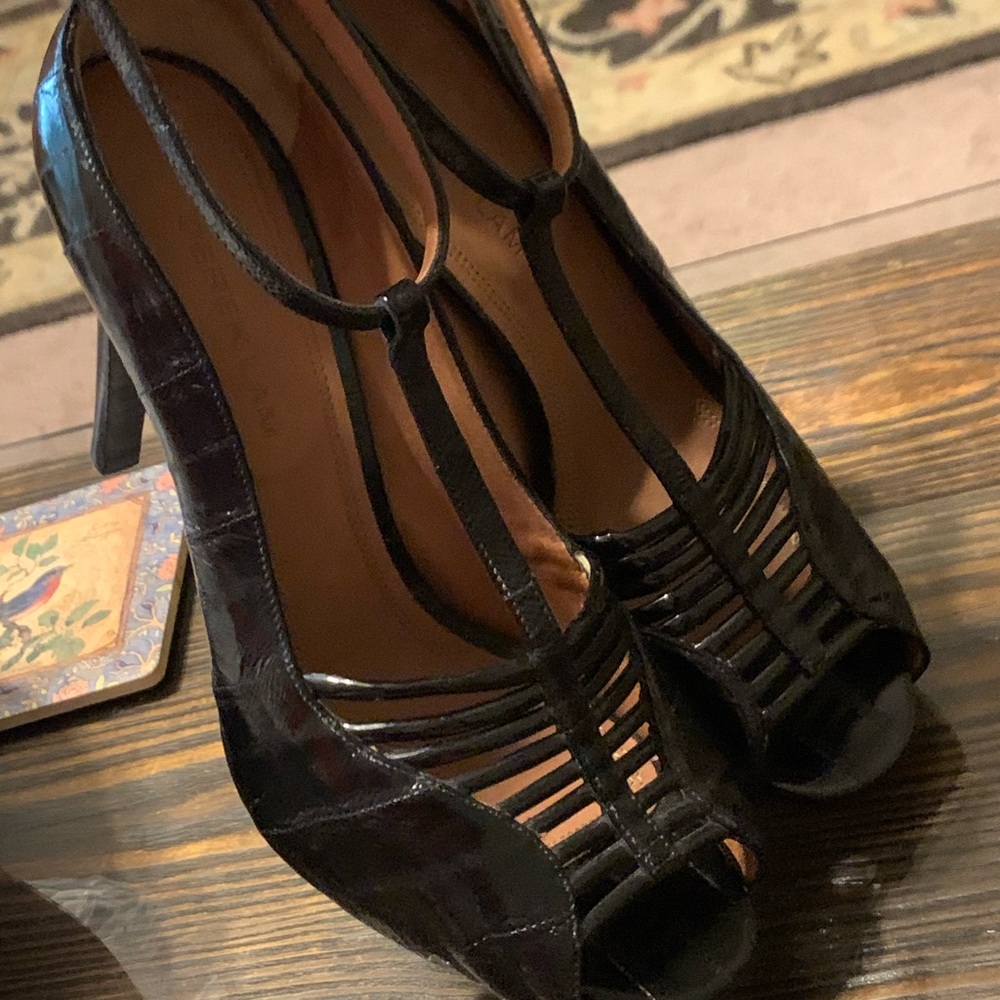 39.5 Derek Lam Black Leather Heels Made in Italy - Picture 2 of 13